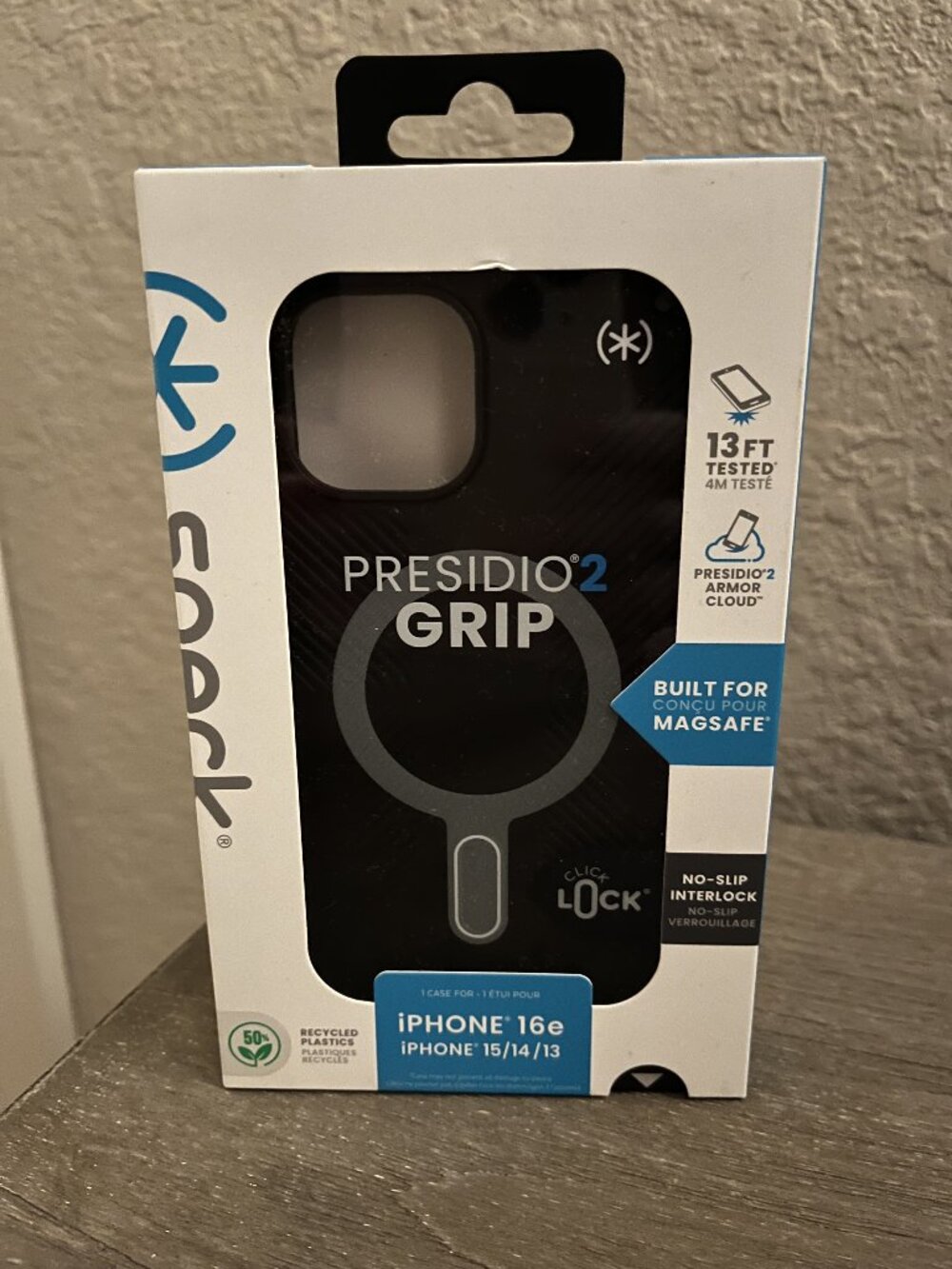 Speck Presidio 2 Grip Black Phone Case for iPhone 16e / 15 / 14 / 13
